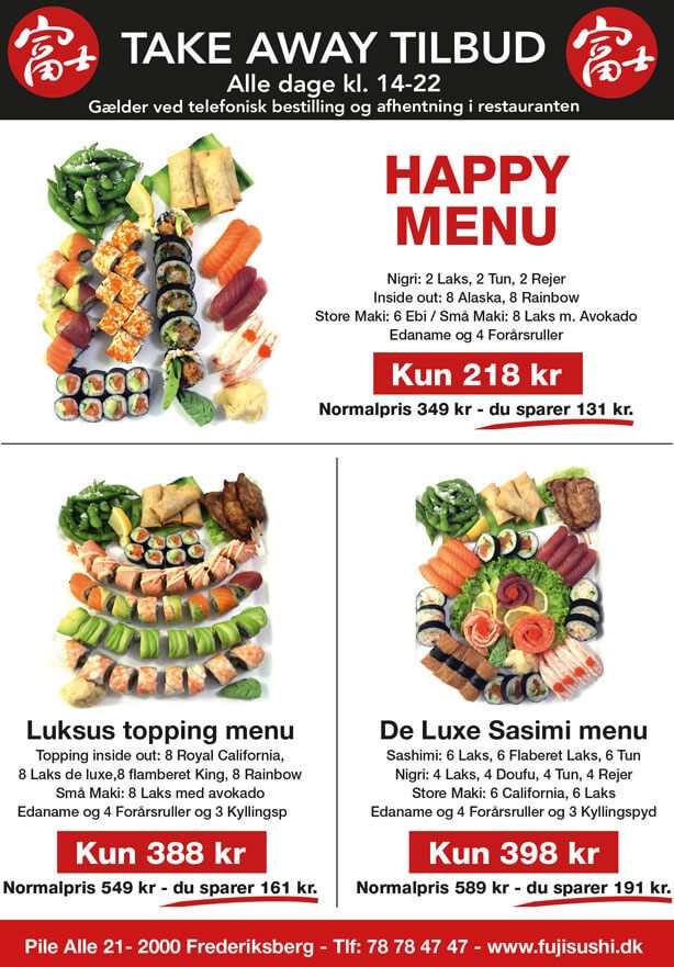 Mose Ulydighed underskud Tilbud ptake away sushi på Frederiksberg | Se sushi menuer her